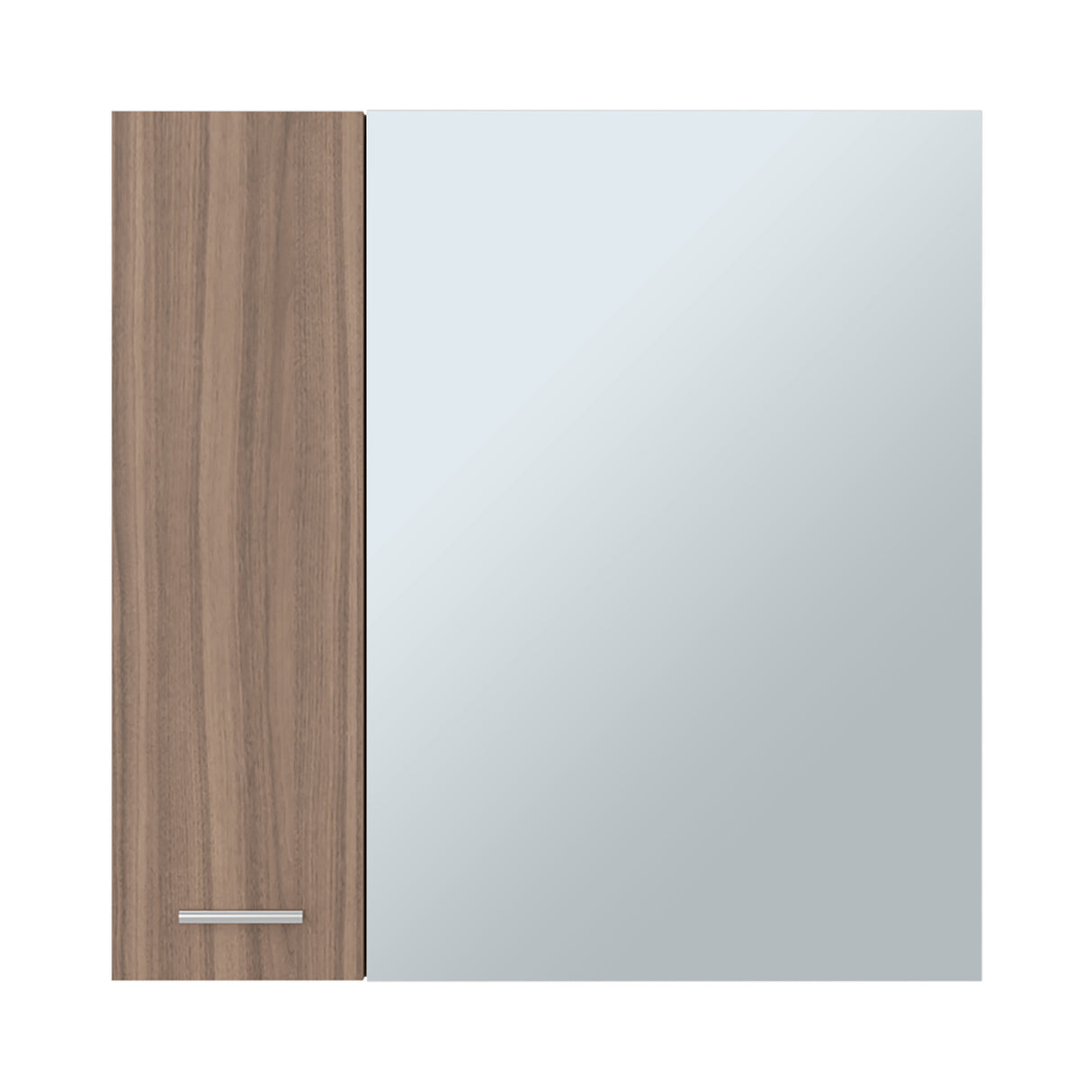 Gabinete de Baño Barcelona Avellana 60x60cm Cuadrado con Espejo y con Dos Entrepaños - GABINETES DE BANHO | Bylmo