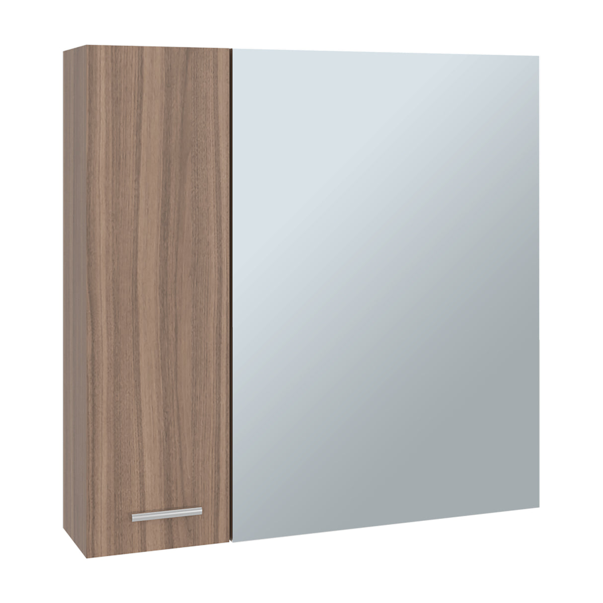 Gabinete de Baño Barcelona Avellana 60x60cm Cuadrado con Espejo y con Dos Entrepaños - GABINETES DE BANHO | Bylmo