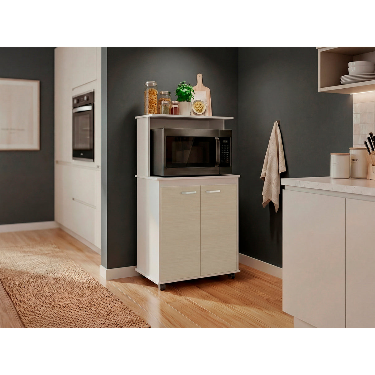 Mueble Auxiliar de Cocina Kitchen Cartagena 63x113.5cm con un Entrepaño y con Dos Comportamientos - BARRAS Y MUEBLES AUXILIARES | Bylmo
