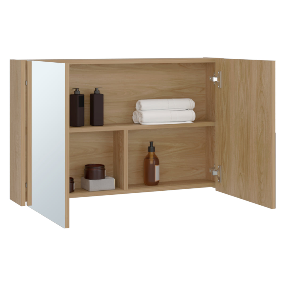 Gabinete de Baño 80 C Fresno 80x50cm Rectangular con Espejo y con Un Entrepaño - GABINETES DE BANHO | Bylmo