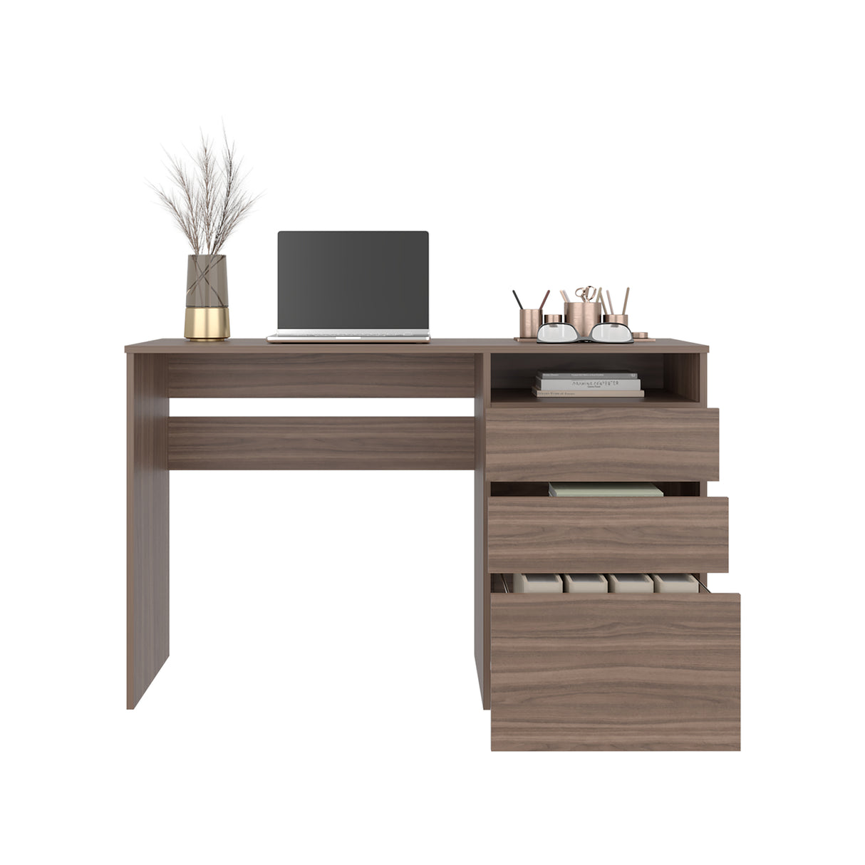 Escritorio Dublin Avellana 120 cm con Archivador y Cajones - ESCRITORIOS | Bylmo