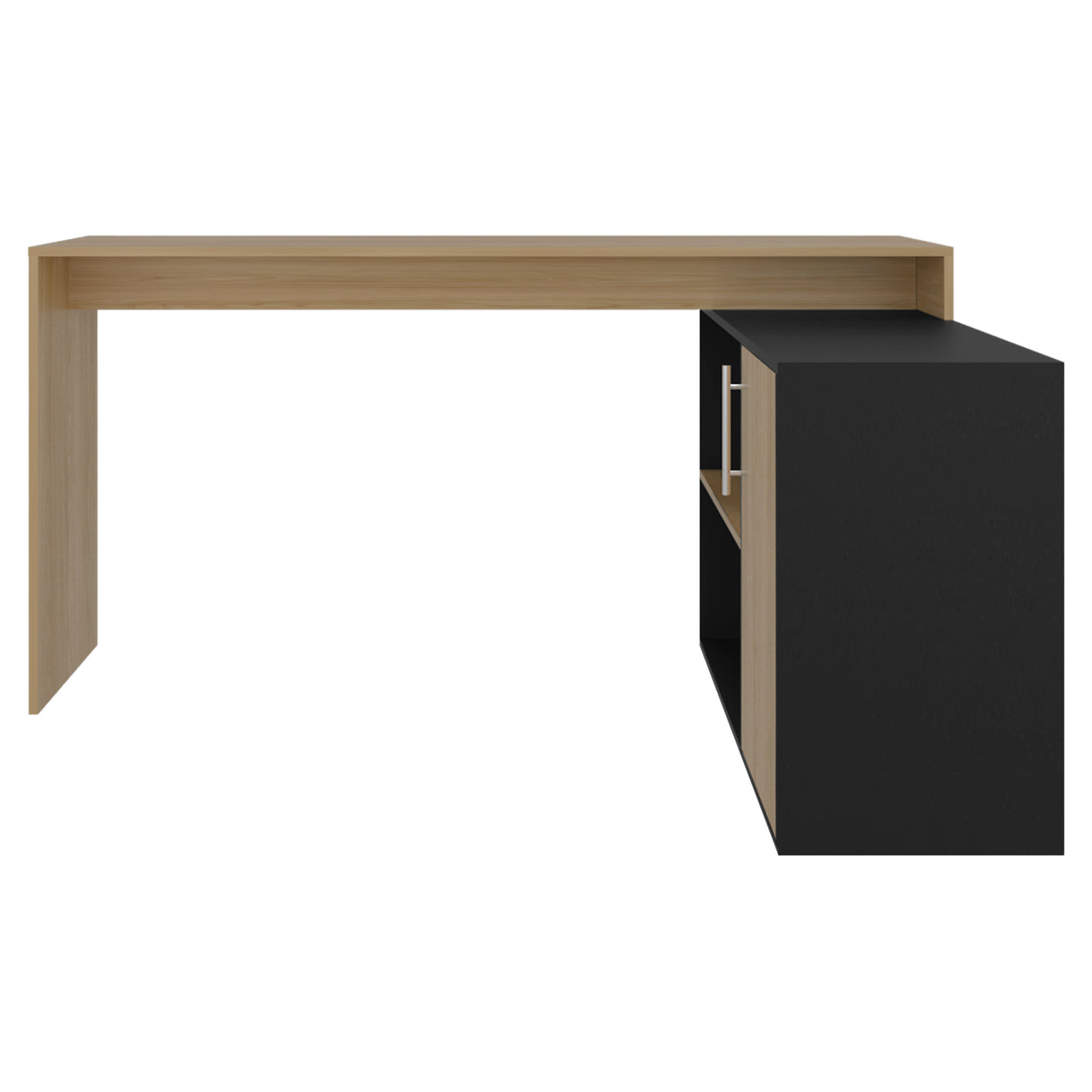 Escritorio en L Bilbao Fresno y Wengue 151.5x116.5cm sin Cajones y con Organizador de Libros - ESCRITORIOS | Bylmo