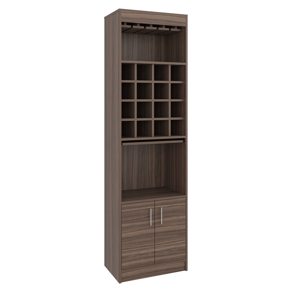 Bar Kava Avellana 51x180cm con Un Cajón y con Dieciséis Portabotellas - BARES | Bylmo