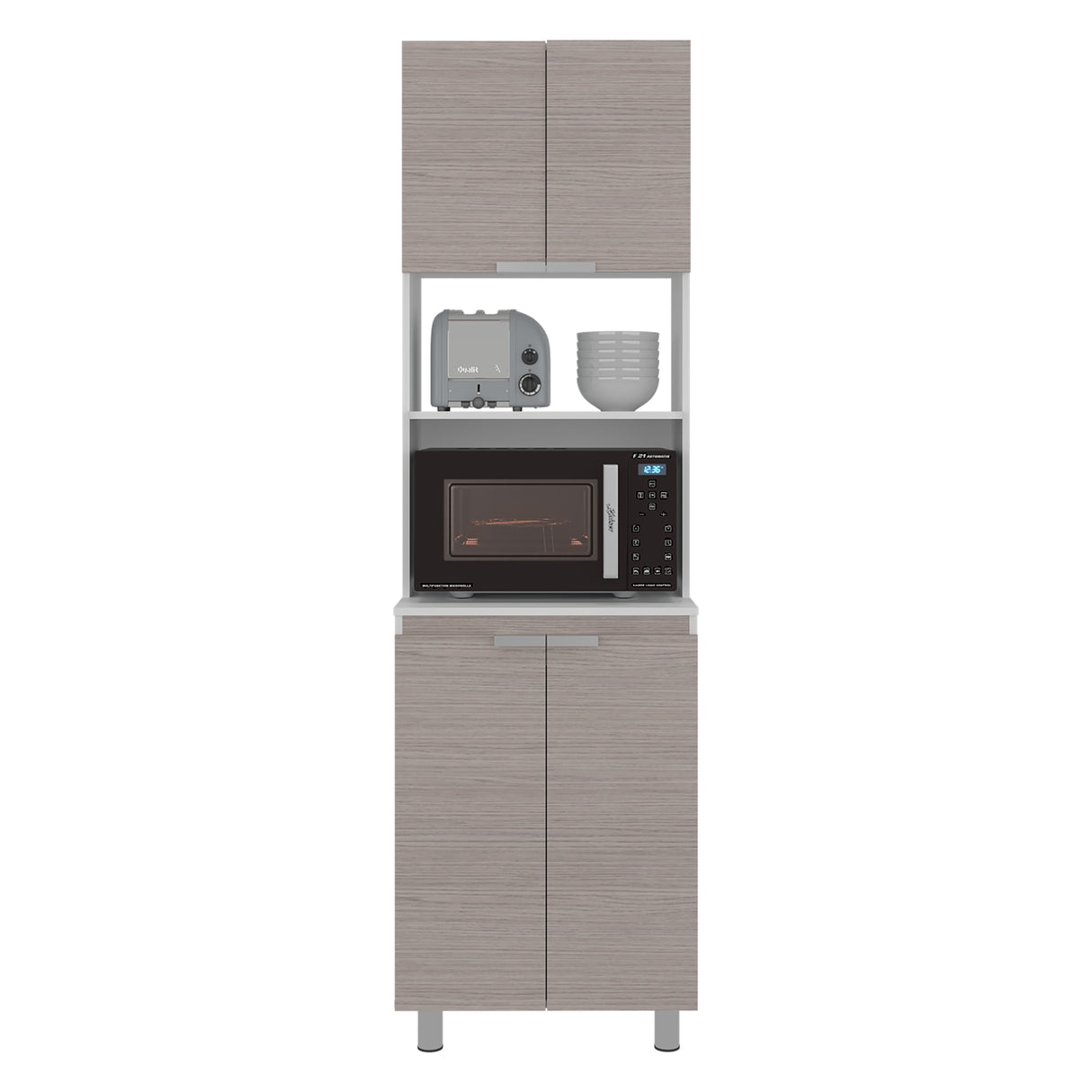 Mueble Microondas Fendi Positano 60x205cm sin Cajones y con Cuatro Puertas - ALACENAS Y MUEBLES MICROONDAS | Bylmo
