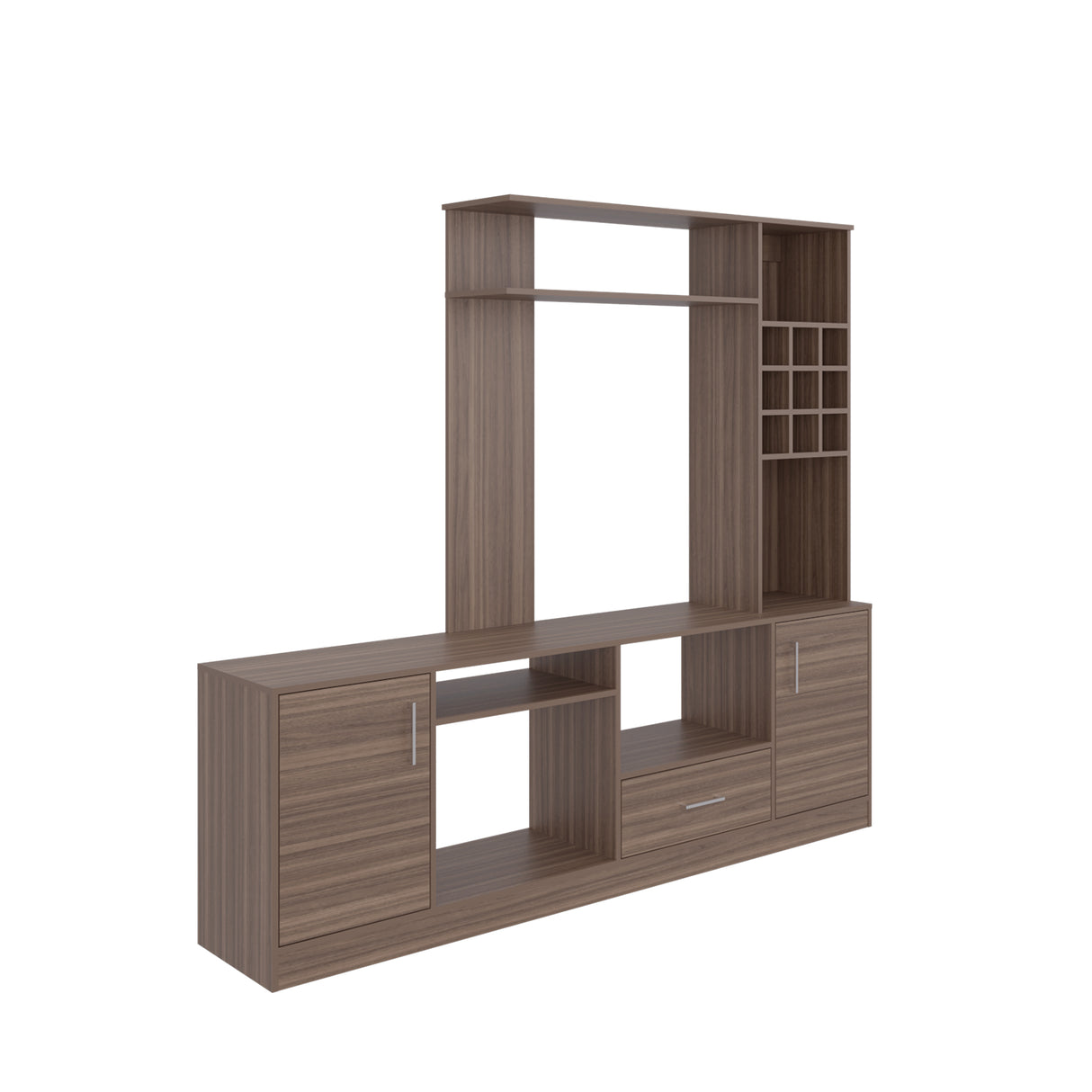 Centro de Entretenimiento kava Avellana 200x180.7cm Para TV Hasta 60 Pulgadas con Dos Cajones - MUEBLES DE TV | Bylmo