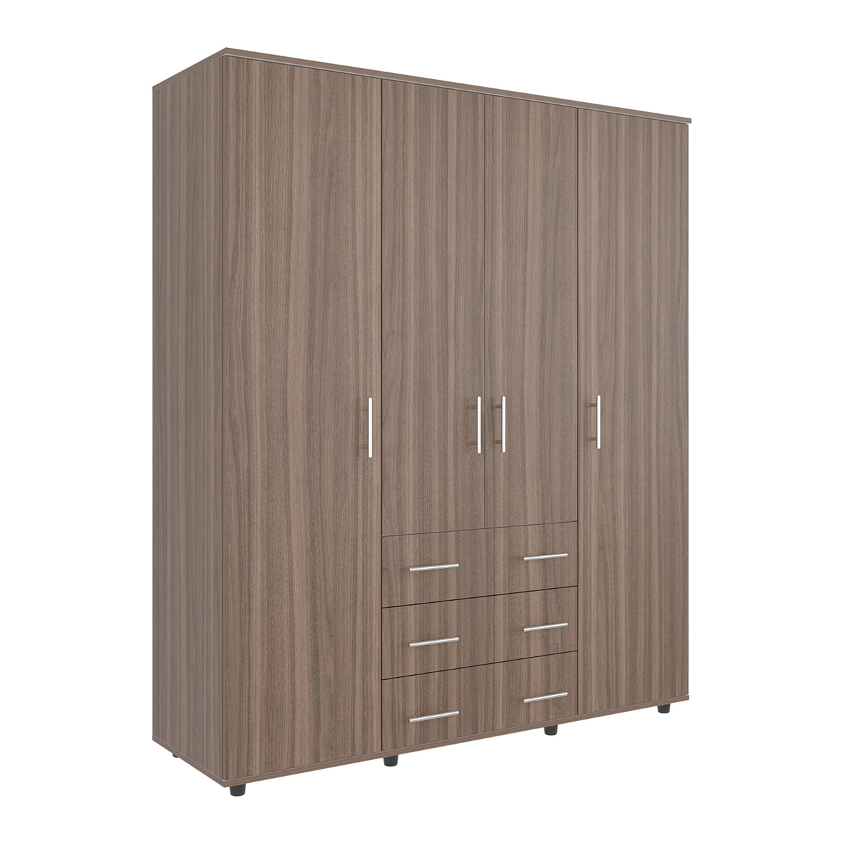 Closet Avellana y Blanco 150x179cm con 6 Cajones con 2 Entrepaños - CLOSETS | Bylmo