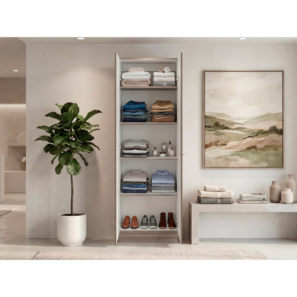 Closet Home Avellana 60x180cm con Dos Puertas - CLOSETS | Bylmo