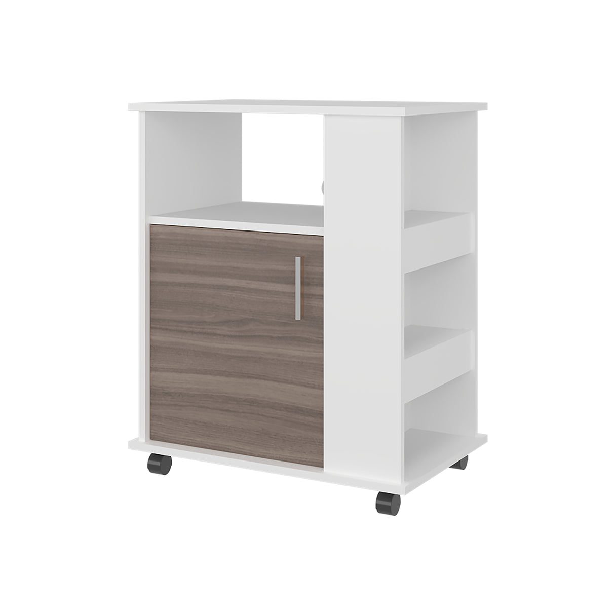 Mueble Microondas Z Plus Blanco y Avellana 60x73.5cm sin Cajones y con Un Puertas - ALACENAS Y MUEBLES MICROONDAS | Bylmo