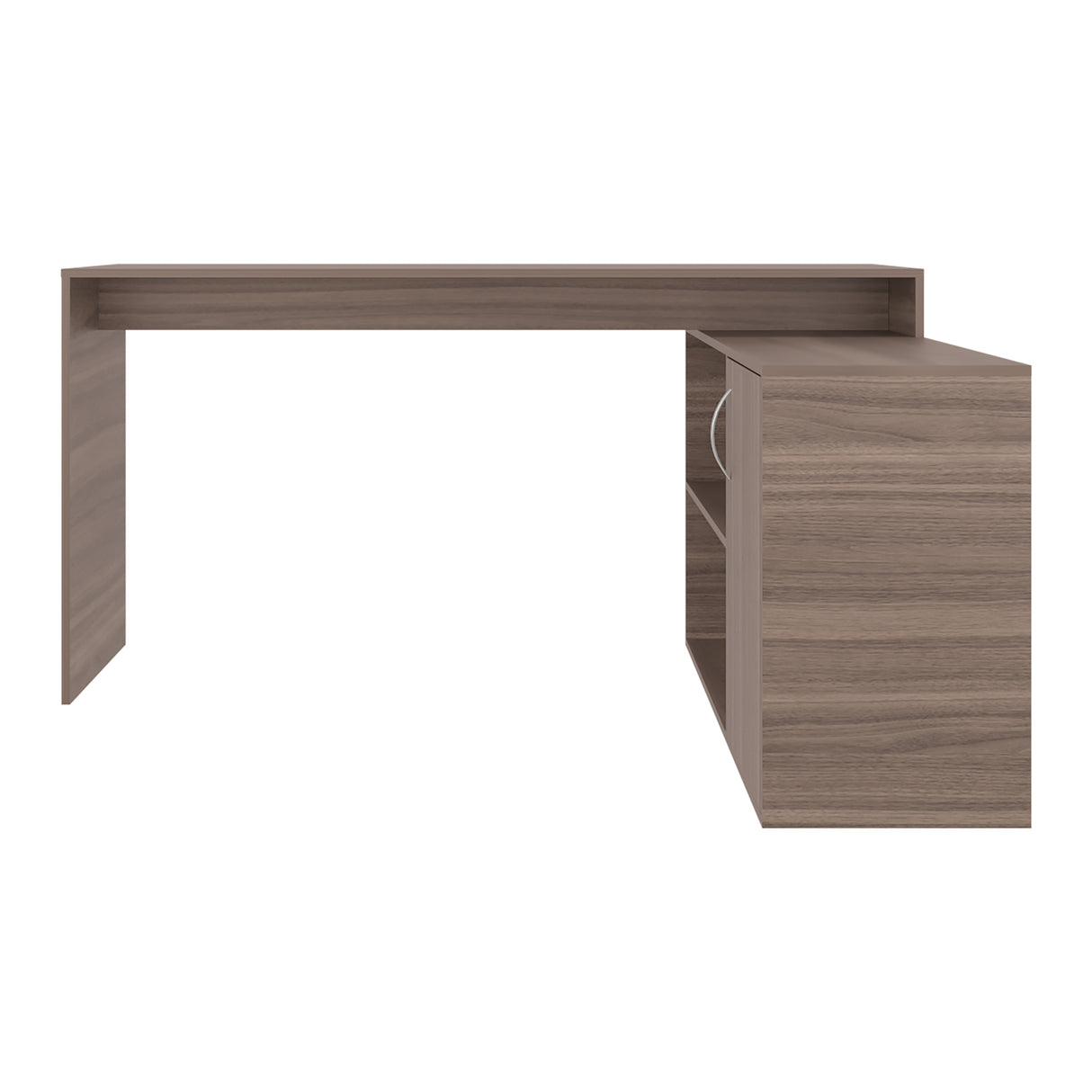 Escritorio en L Axis Avellana 151.5x76.5cm con Organizador de Libros y Archivador - ESCRITORIOS | Bylmo