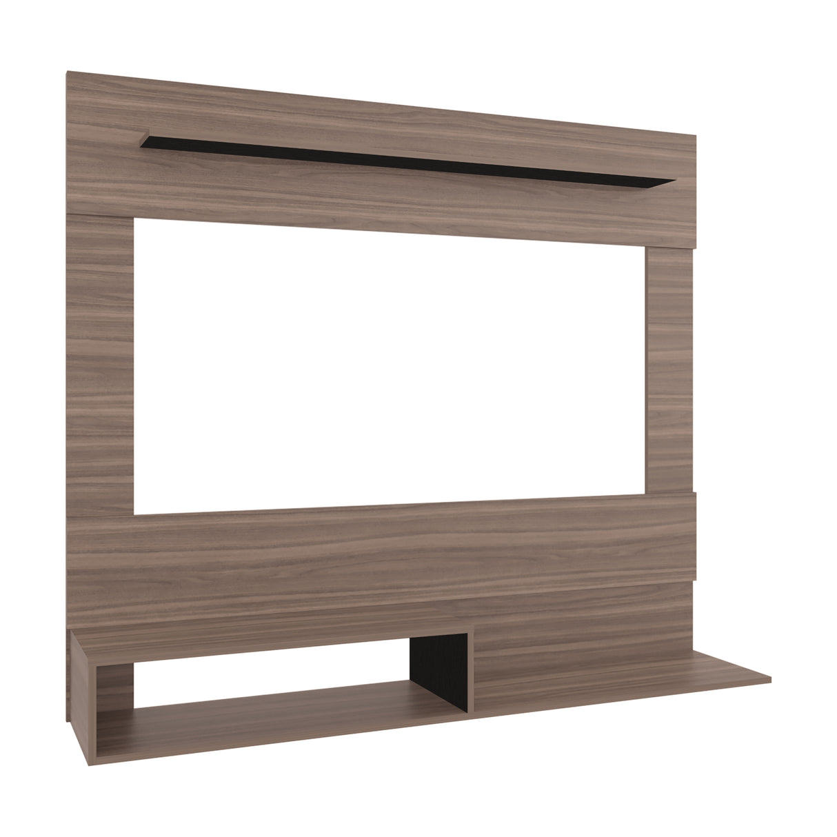 Panel de TV Flotante Baijing Avellana y Wengue 160x137cm Para TV Hasta 70 Pulgadas - MUEBLES DE TV | Bylmo