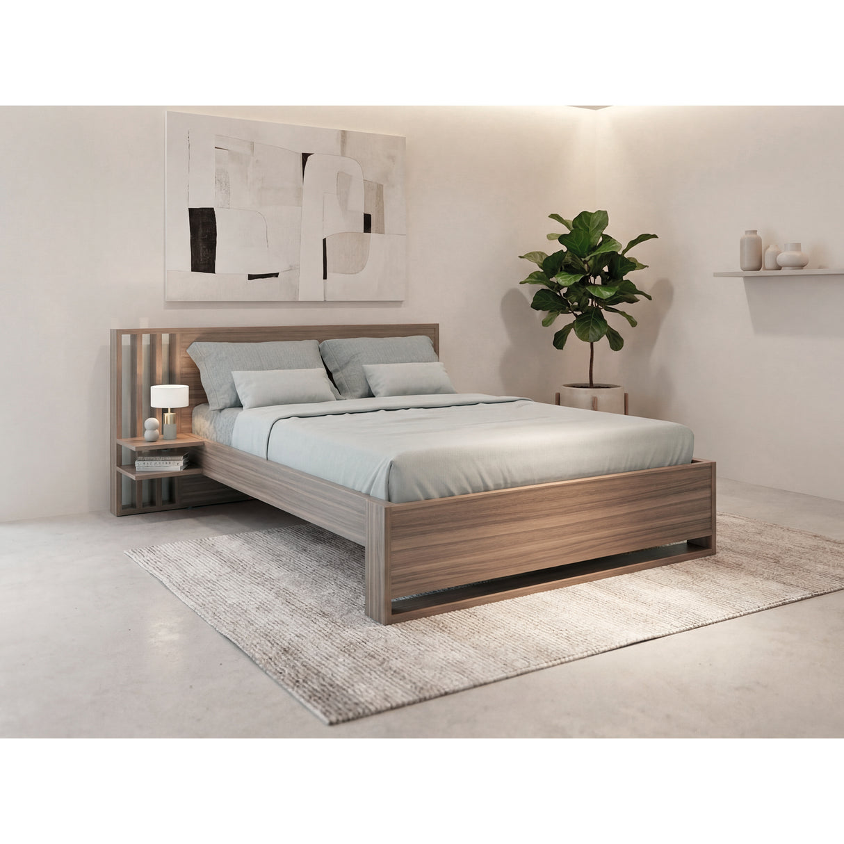 Base Cama Vance Avellana 179.9x86.6cm para Colchón Doble 140 X 190 Cm y con Cabecero - CAMAS | Bylmo