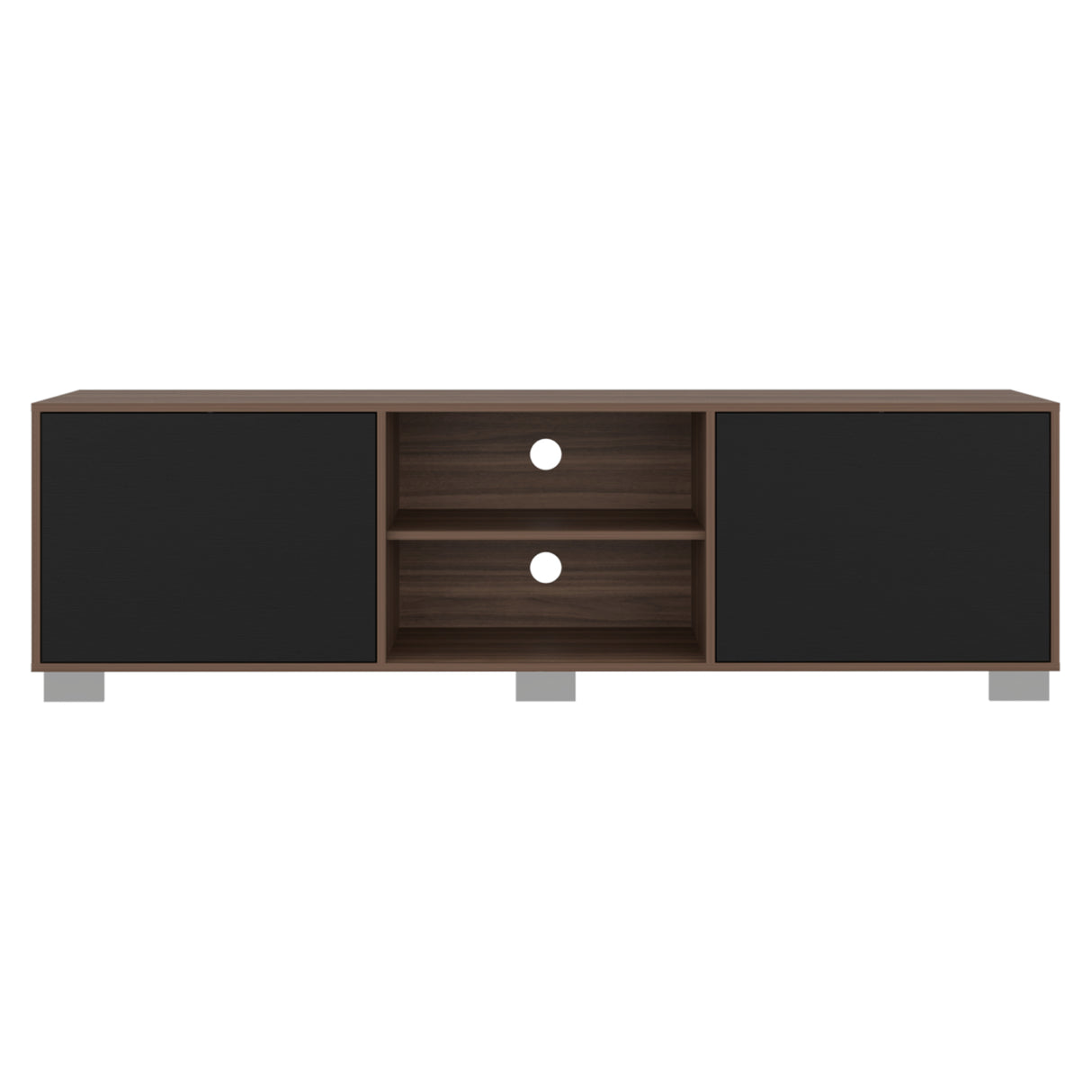 Rack de TV Classic Avellana y Wengue 180x52.5cm para TV Hasta 70" Pulgadas con Cuatro Compartimientos - MUEBLES DE TV | Bylmo