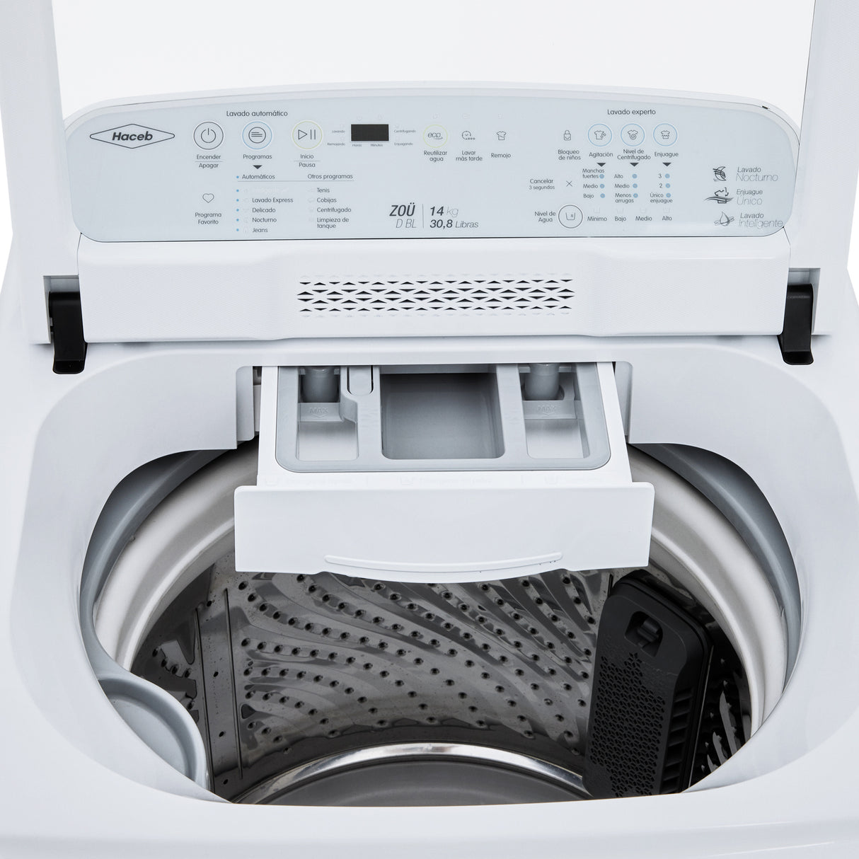 Lavadora Haceb Blanco 62x107cm Para 14 Kilos con 30 Funciones Preconfiguradas - LAVADORAS Y SECADORAS | Bylmo