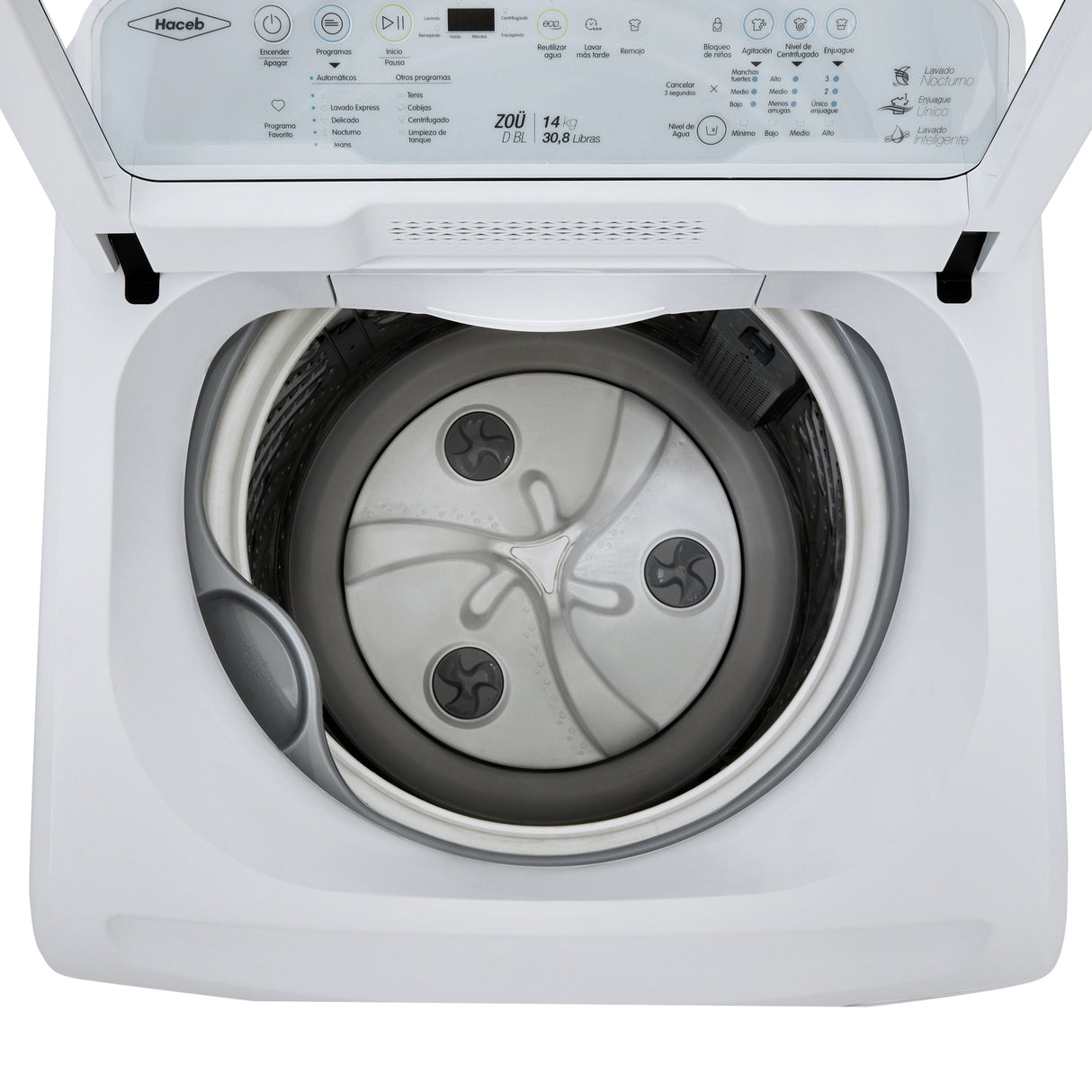 Lavadora Haceb Blanco 62x107cm Para 14 Kilos con 30 Funciones Preconfiguradas - LAVADORAS Y SECADORAS | Bylmo