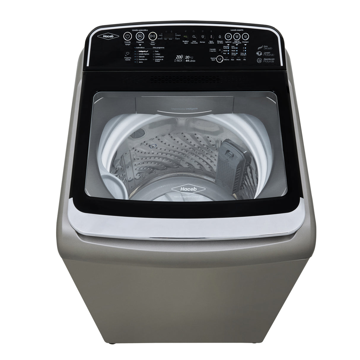 Lavadora Haceb Inox 62x111cm Para 20 Kilos con 11 Funciones Preconfiguradas - LAVADORAS Y SECADORAS | Bylmo