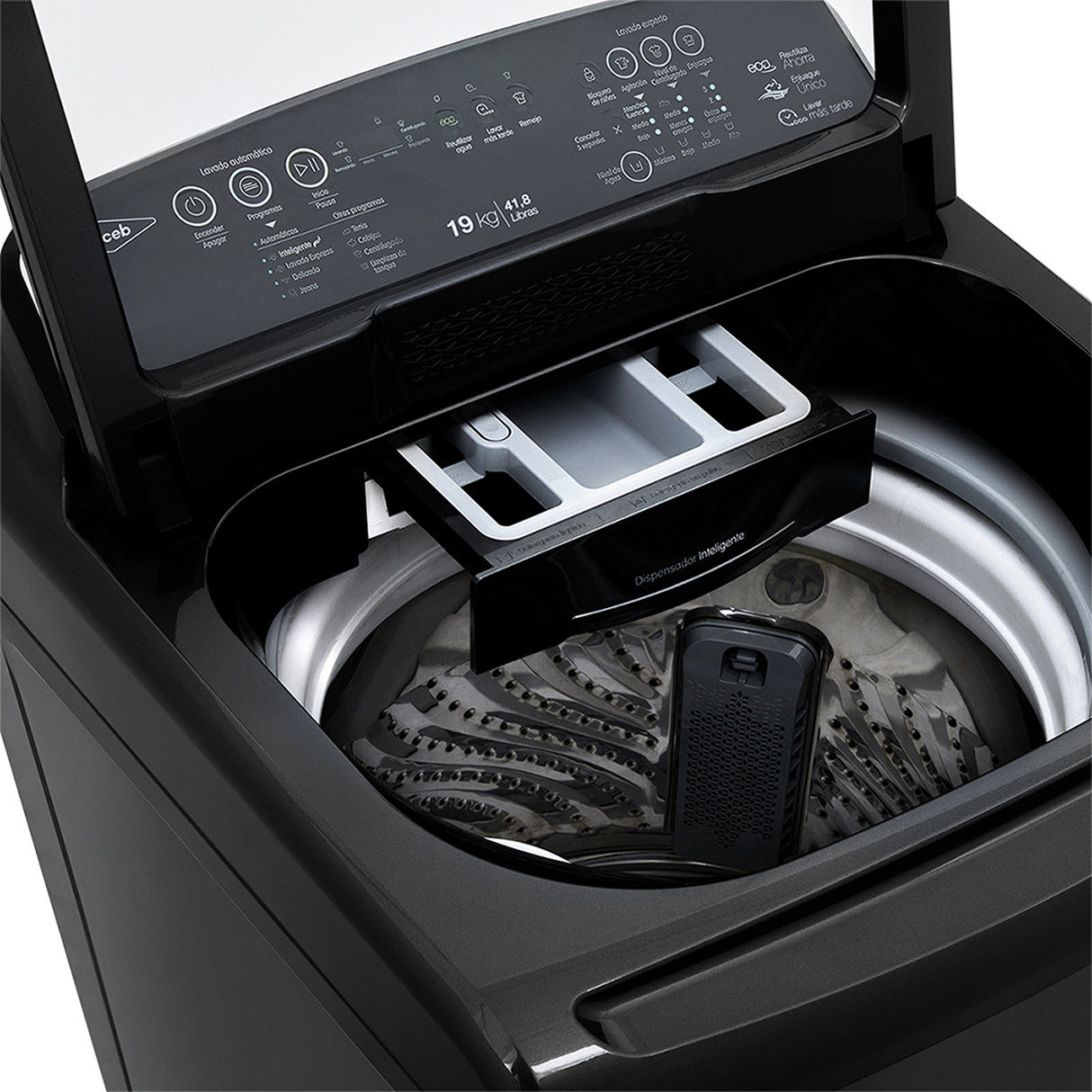 Lavadora Haceb Negra 67x115cm Para 19 Kilos con 6 Funciones Preconfiguradas - LAVADORAS Y SECADORAS | Bylmo