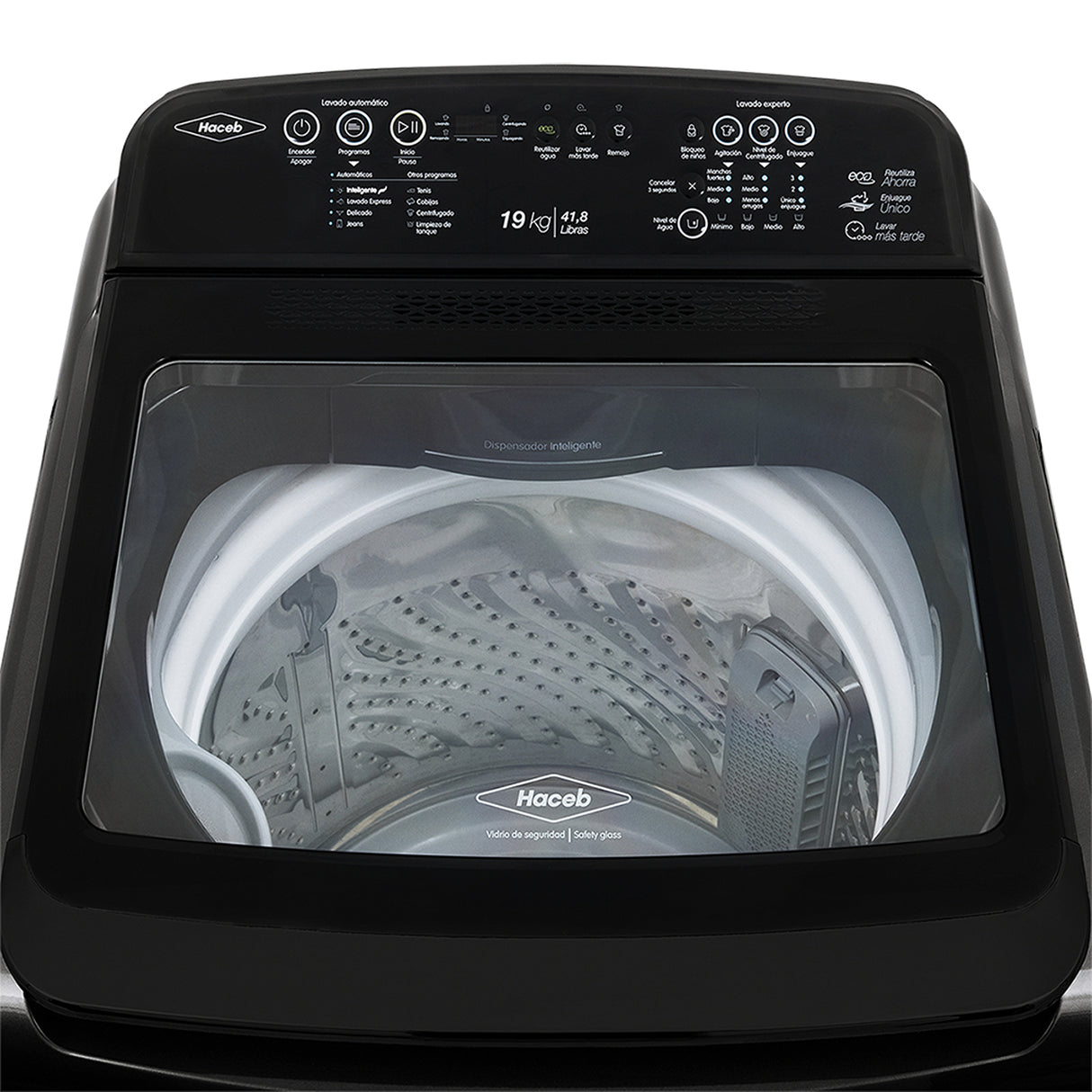 Lavadora Haceb Negra 67x115cm Para 19 Kilos con 6 Funciones Preconfiguradas - LAVADORAS Y SECADORAS | Bylmo