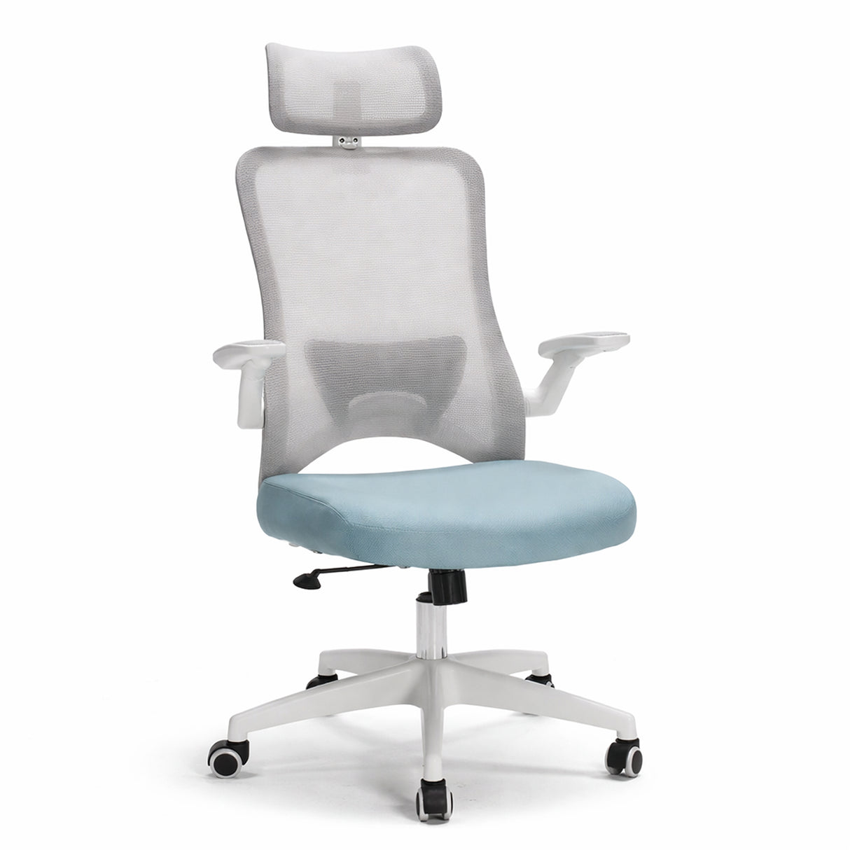 Silla Gerencial Azul Aguamarina 61x125cm con Apoya Brazos con Soporte Lumbar y con Apoya Cabezas