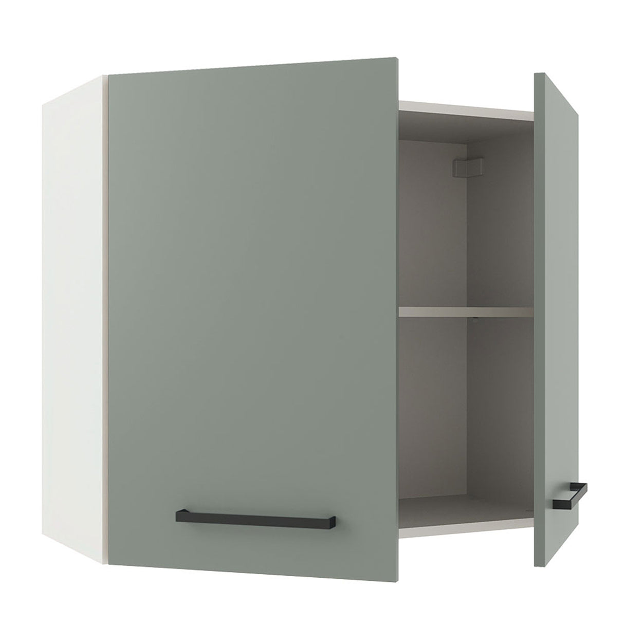 Mueble Superior de Cocina Agata Blanco y Gris 80x66cm con Dos Entrepaños y Dos Puertas - MUEBLES SUPERIORES DE COCINA | Bylmo