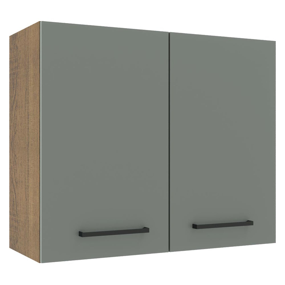 Mueble Superior de Cocina Agata Marrón y Gris 80x66cm con Dos Entrepaños y Dos Puertas - MUEBLES SUPERIORES DE COCINA | Bylmo