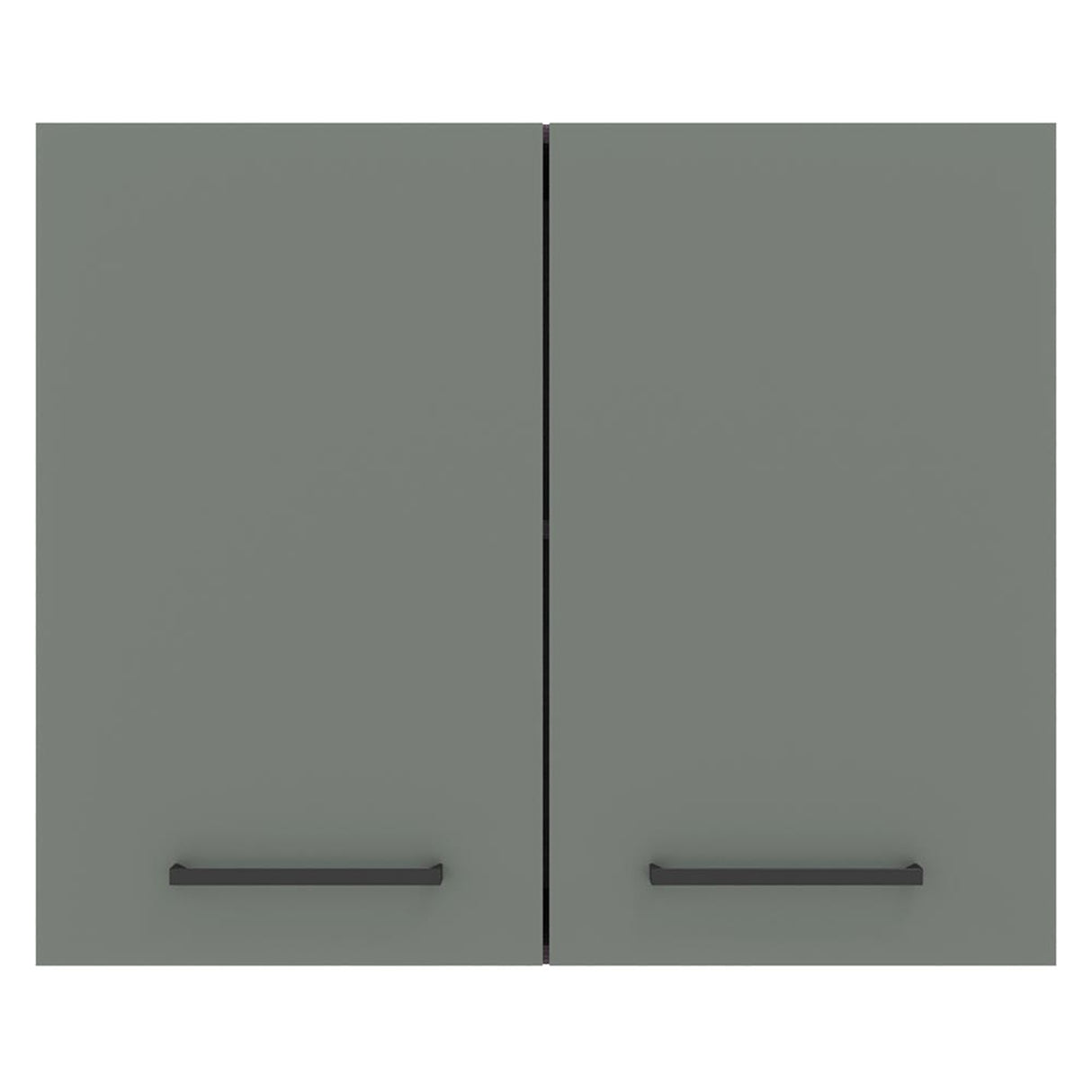 Mueble Superior de Cocina Agata Marrón y Gris 80x66cm con Dos Entrepaños y Dos Puertas - MUEBLES SUPERIORES DE COCINA | Bylmo
