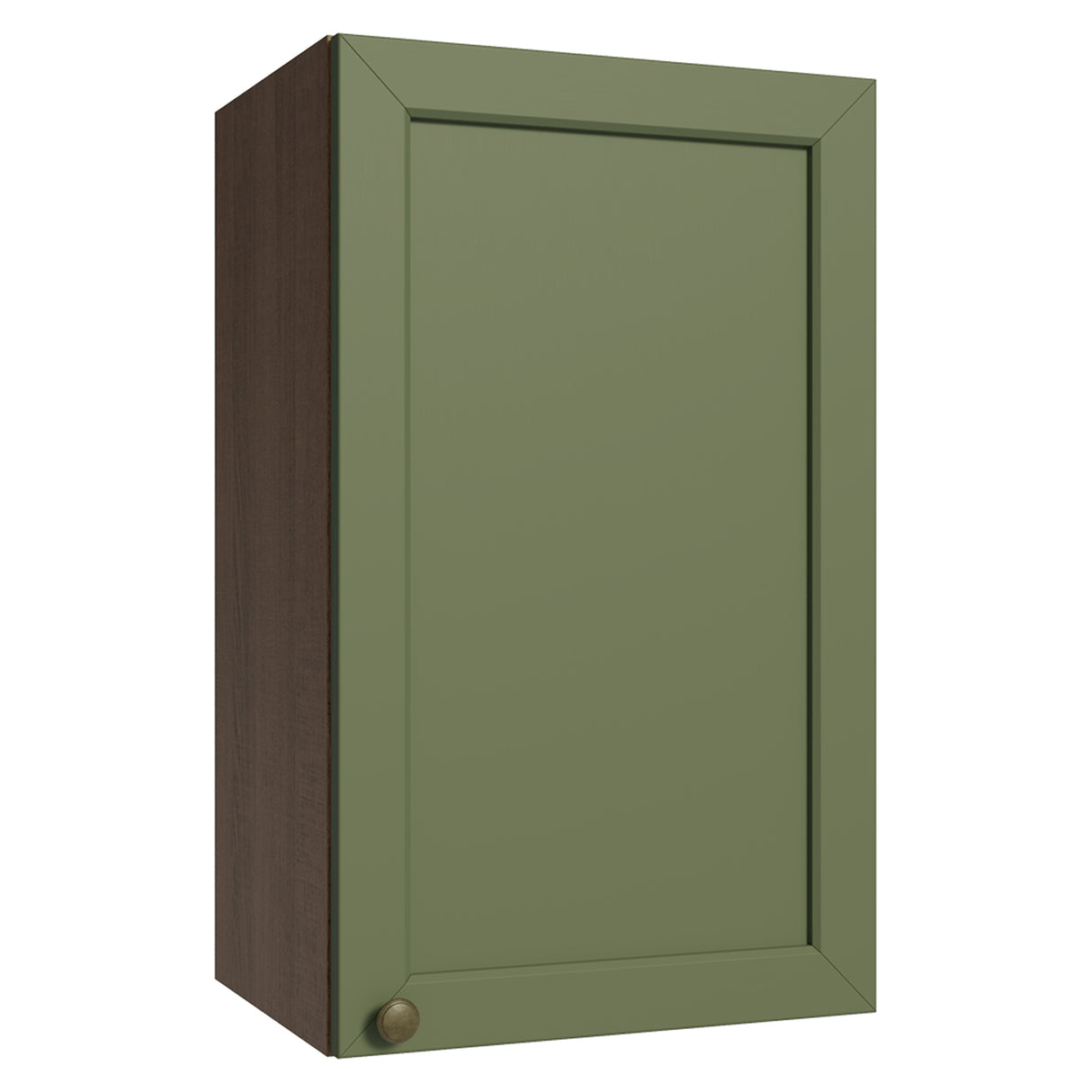 Mueble Superior de Cocina Vik Marrón y Verde 40x66cm con Dos Entrepaños y Una Puerta - MUEBLES SUPERIORES DE COCINA | Bylmo