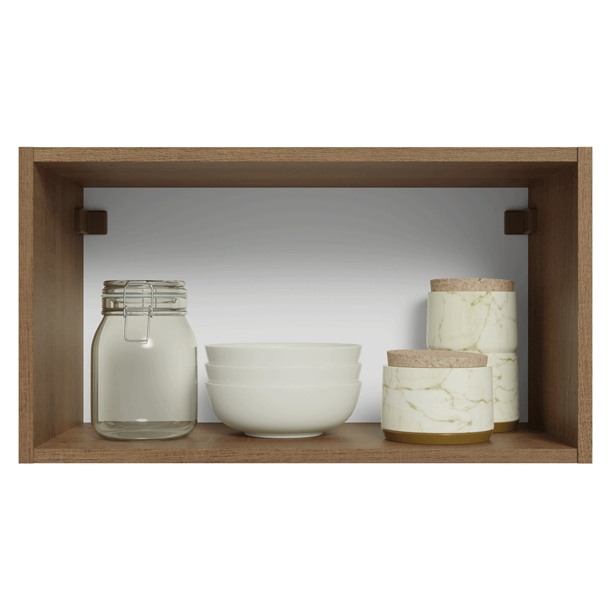 Mueble Superior de Cocina Vik Marrón y Verde 60x33cm con Un Entrepaño y Una Puerta