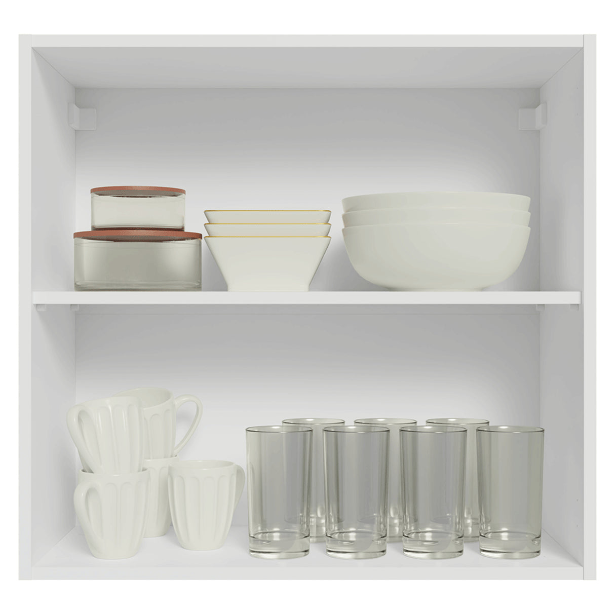 Mueble Superior de Cocina Vik Blanco y Gris 70x66cm con Dos Entrepaños y Dos Puertas