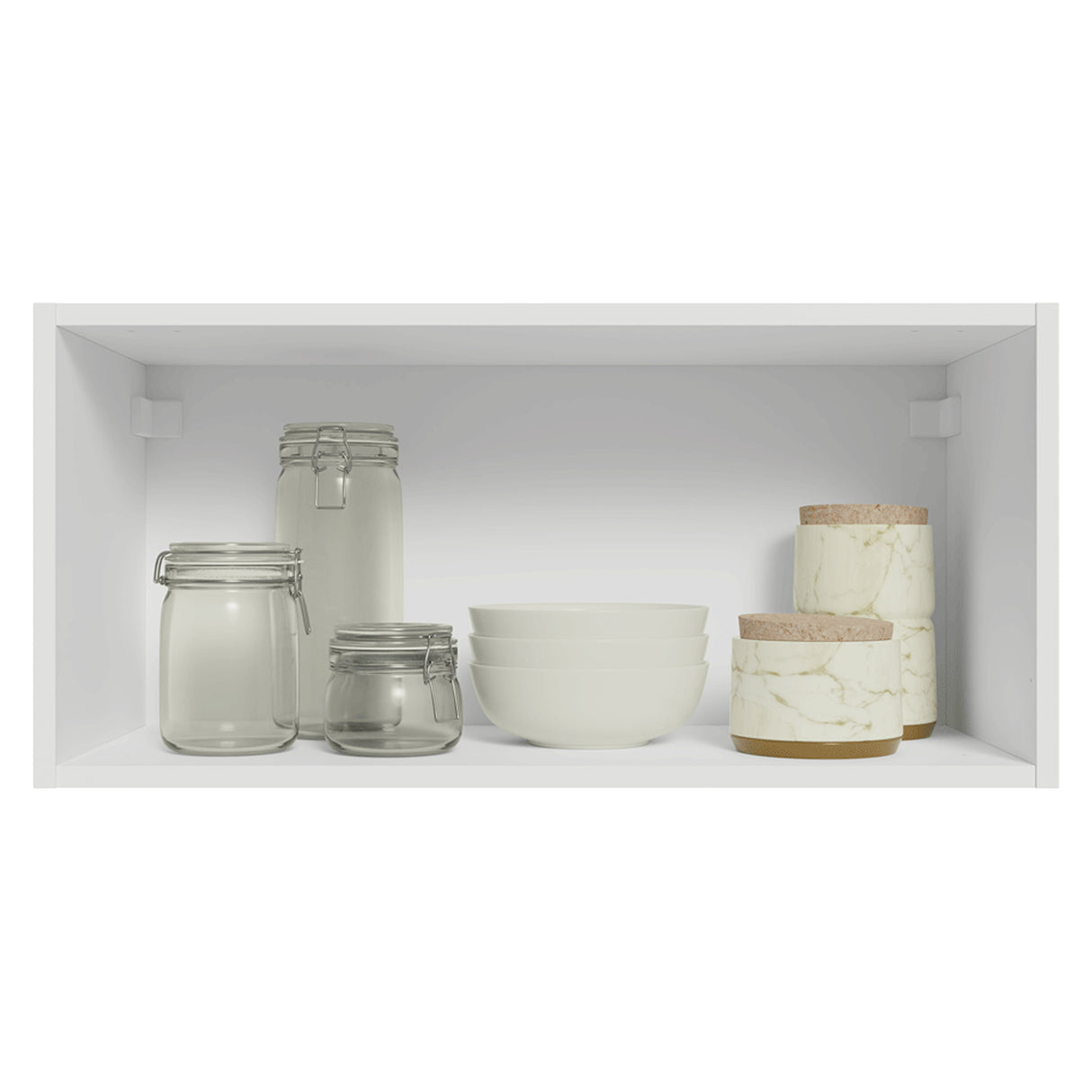 Mueble Superior de Cocina Vik Blanco y Verde 70x33cm con Un Entrepaño y Una Puerta - MUEBLES SUPERIORES DE COCINA | Bylmo