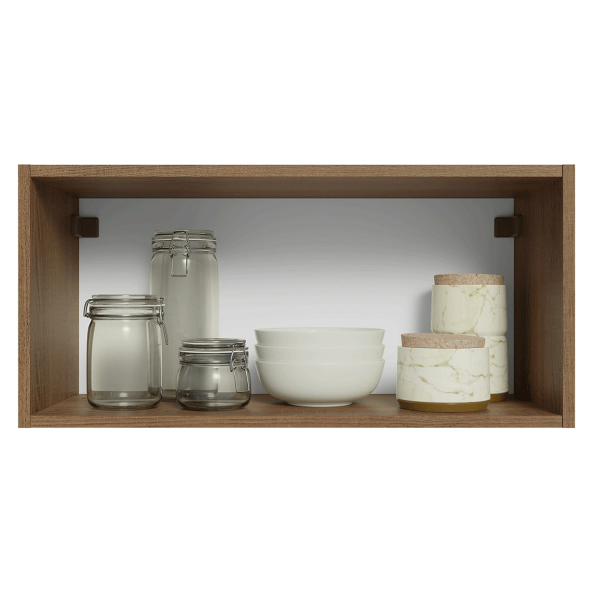 Mueble Superior de Cocina Vik Marrón y Verde 70x33cm con Un Entrepaño y Una Puerta - MUEBLES SUPERIORES DE COCINA | Bylmo