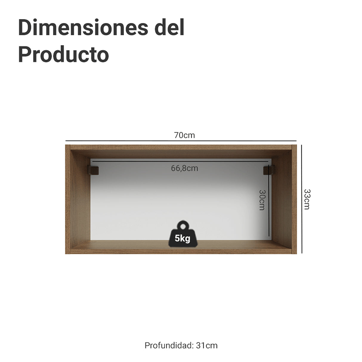 Mueble Superior de Cocina Vik Marrón y Verde 70x33cm con Un Entrepaño y Una Puerta - MUEBLES SUPERIORES DE COCINA | Bylmo