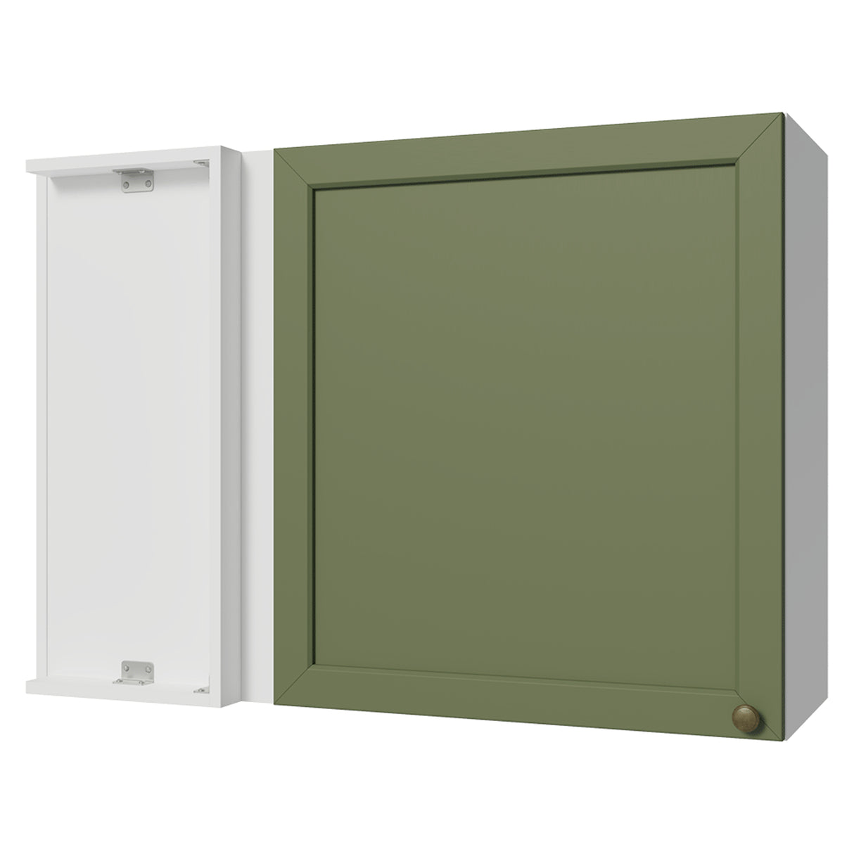 Mueble Superior de Cocina Vik Blanco y Verde 94x66cm con Dos Entrepaños y Una Puerta - MUEBLES SUPERIORES DE COCINA | Bylmo