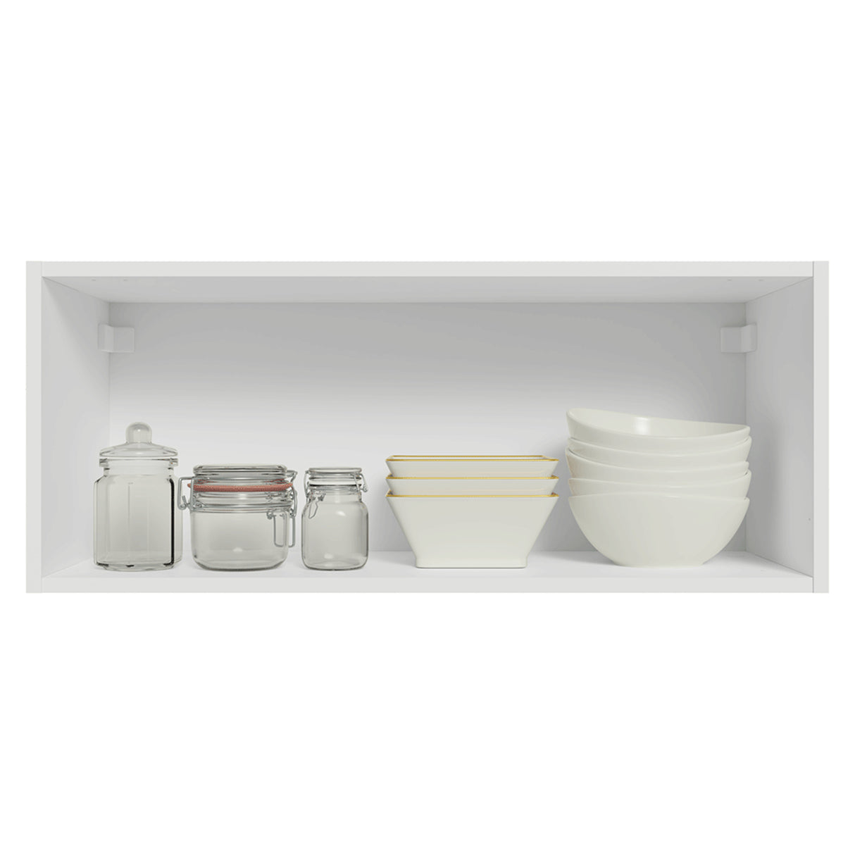 Mueble Superior de Cocina Vik Blanco y Gris 80x33cm con Un Entrepaño y Una Puerta - MUEBLES SUPERIORES DE COCINA | Bylmo