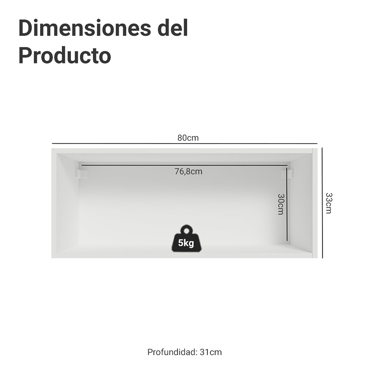 Mueble Superior de Cocina Vik Blanco y Gris 80x33cm con Un Entrepaño y Una Puerta - MUEBLES SUPERIORES DE COCINA | Bylmo