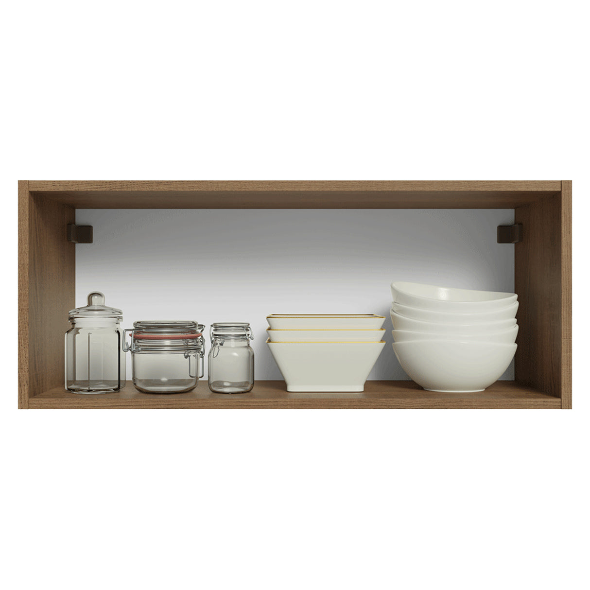 Mueble Superior de Cocina Vik Marrón y Verde 80x33cm con Un Entrepaño y Una Puerta - MUEBLES SUPERIORES DE COCINA | Bylmo