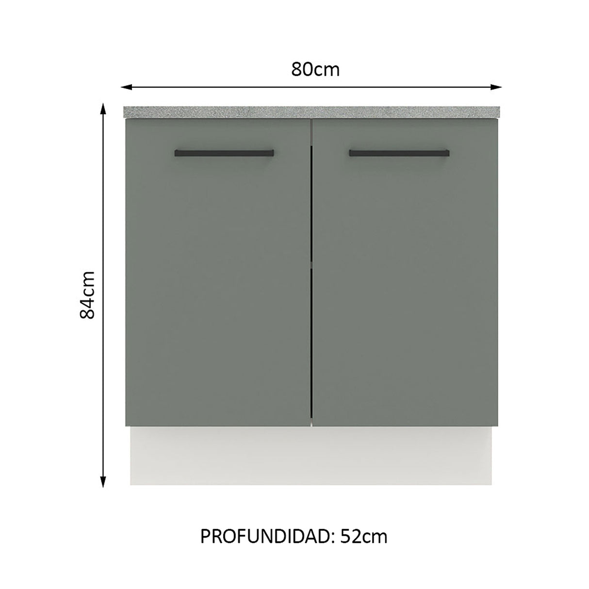 Gabinete de Cocina Agata Blanco y Gris 80x84cm sin Mesón sin Pozuelo - MUEBLES INFERIORES DE COCINA | Bylmo