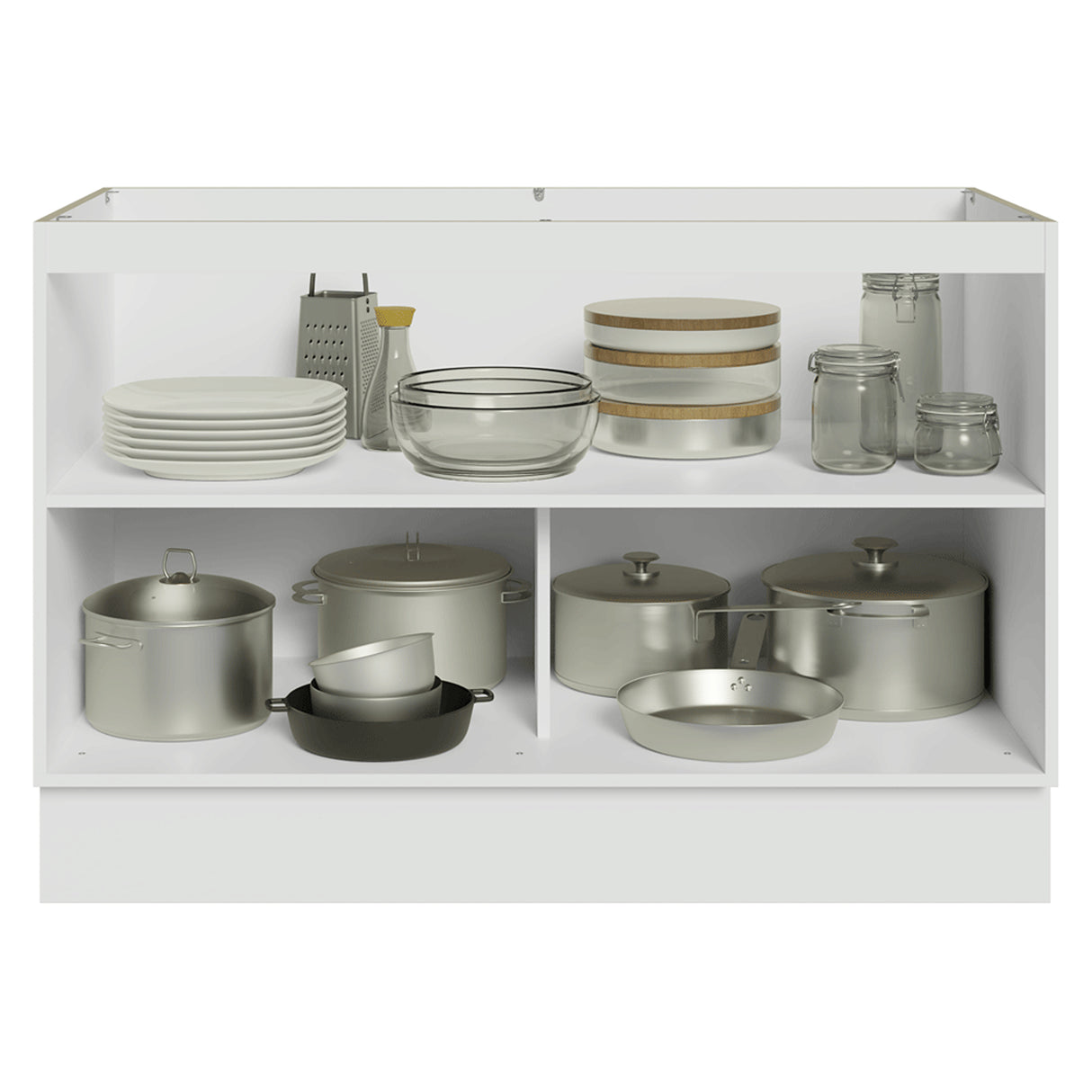 Gabinete de Cocina Vik Blanco y Gris 120x81cm sin Mesón sin Pozuelo - MUEBLES INFERIORES DE COCINA | Bylmo