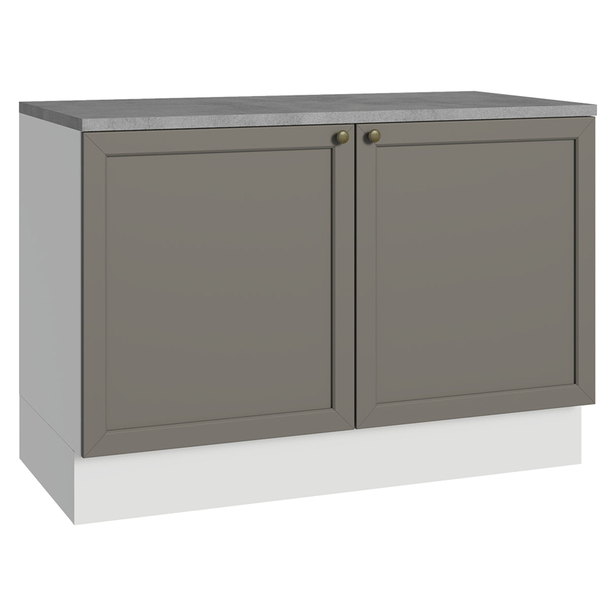Gabinete de Cocina Vik Blanco y Gris 120x84cm con Mesón de Madera Aglomerada MDP sin Pozuelo