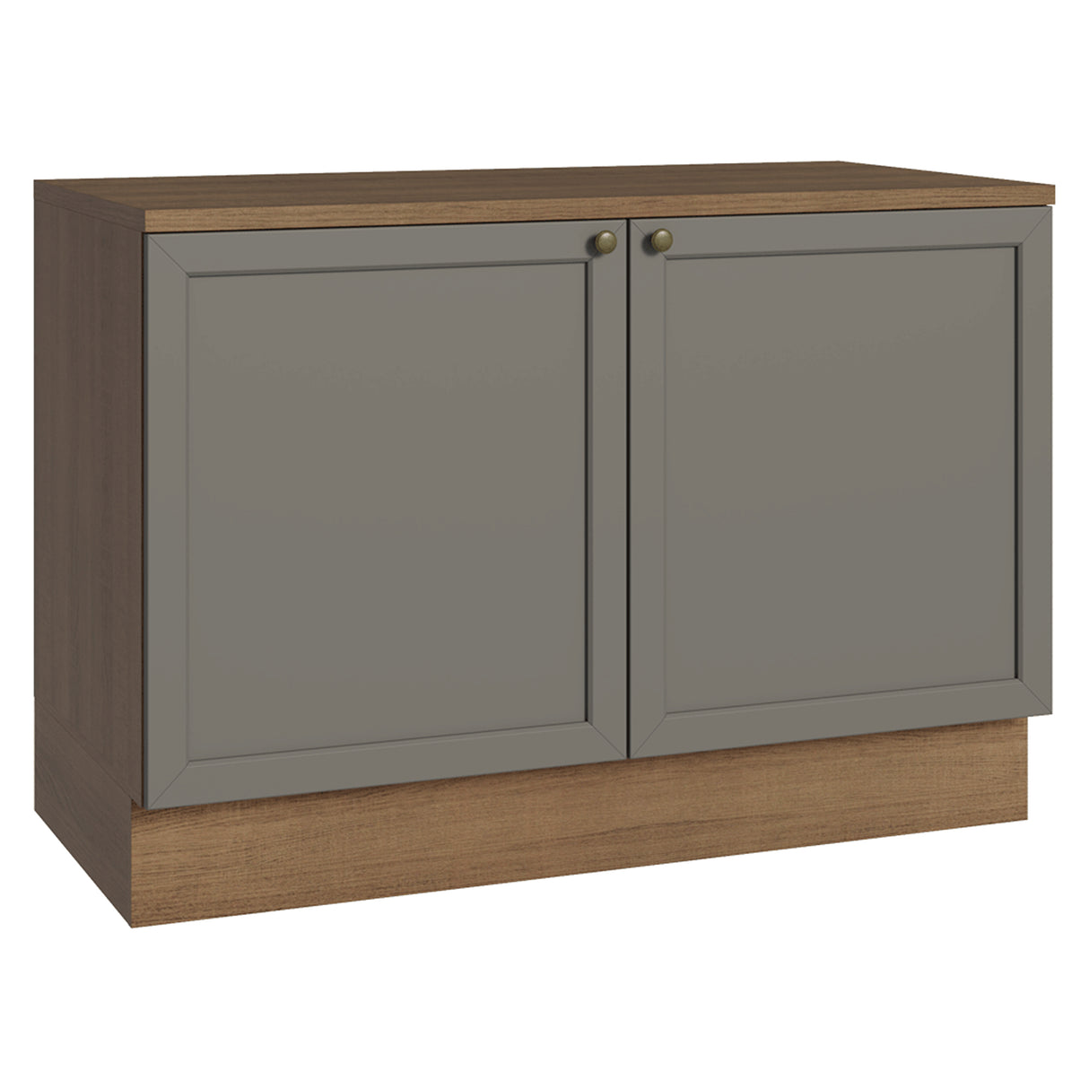 Gabinete de Cocina Vik Marrón y Gris 120x84cm con Mesón de Madera Aglomerada MDP sin Pozuelo