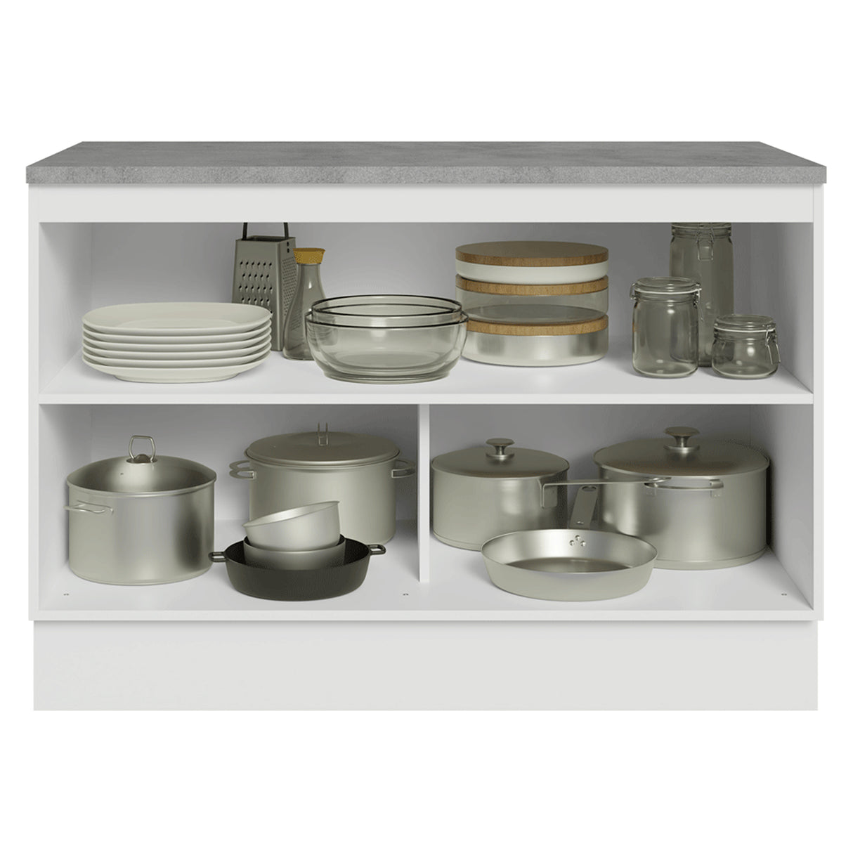 Gabinete de Cocina Vik Blanco y Verde 120x84cm con Mesón de Madera Aglomerada MDP sin Pozuelo - MUEBLES INFERIORES DE COCINA | Bylmo