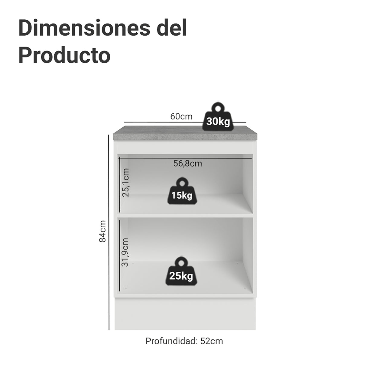 Gabinete de Cocina Vik Blanco y Verde 60x84cm sin Mesón sin Pozuelo - MUEBLES INFERIORES DE COCINA | Bylmo