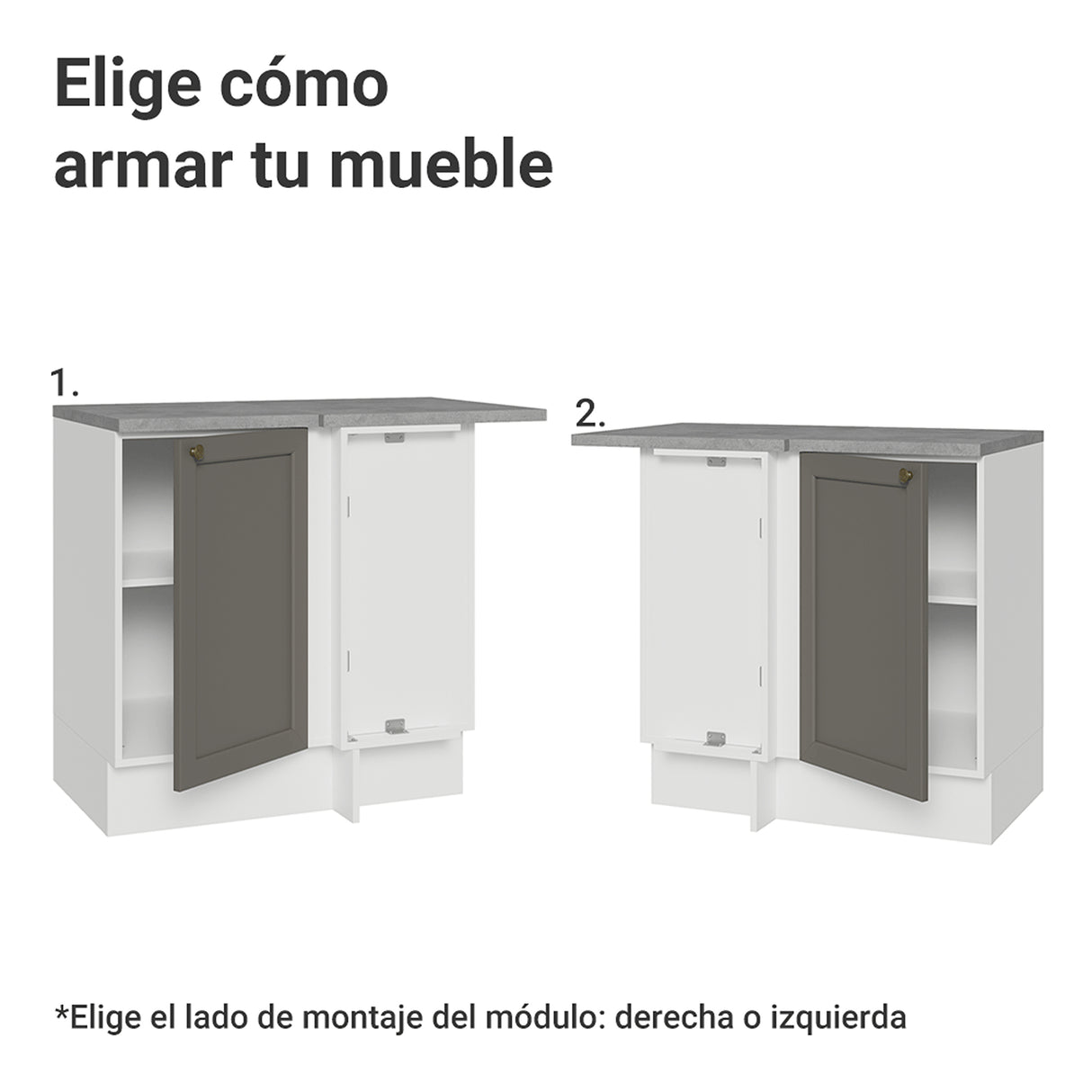 Gabinete de Cocina Vik Blanco y Gris 94x84cm sin Mesón sin Pozuelo - MUEBLES INFERIORES DE COCINA | Bylmo
