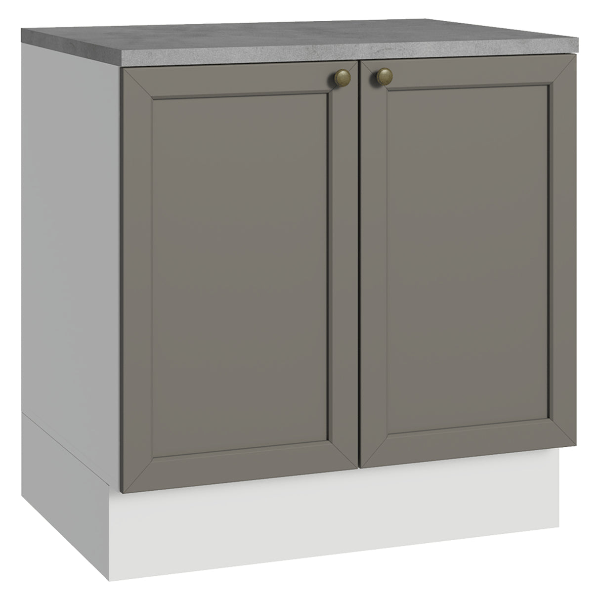Gabinete de Cocina Vik Blanco y Gris 80x84cm sin Mesón sin Pozuelo - MUEBLES INFERIORES DE COCINA | Bylmo