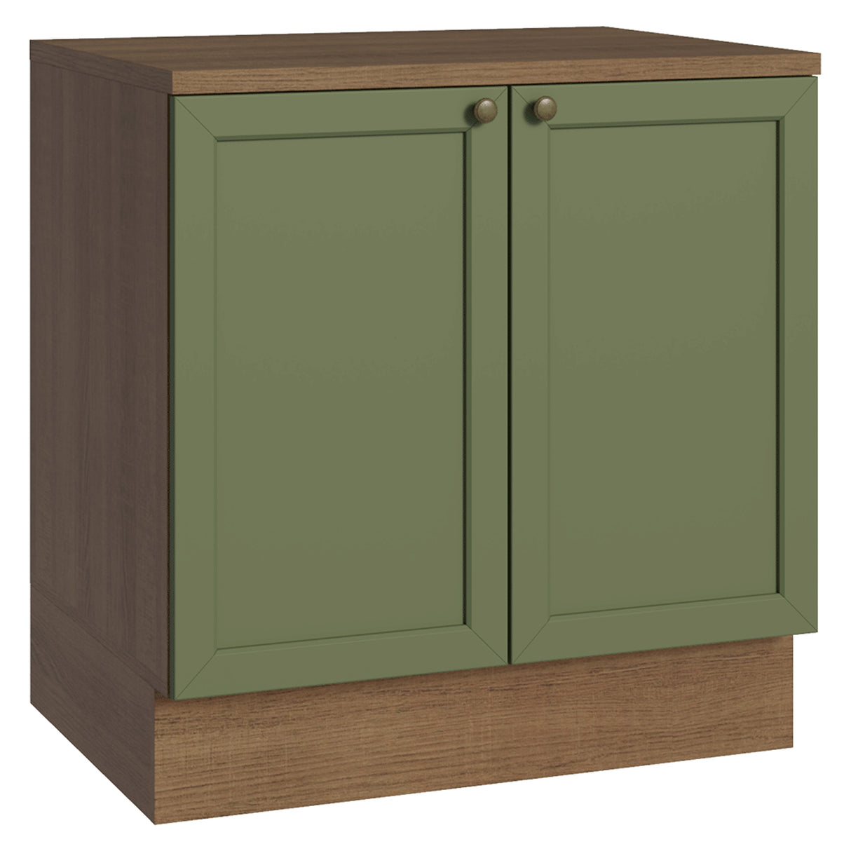 Gabinete de Cocina Vik Marrón y Verde 80x84cm sin Mesón sin Pozuelo - MUEBLES INFERIORES DE COCINA | Bylmo