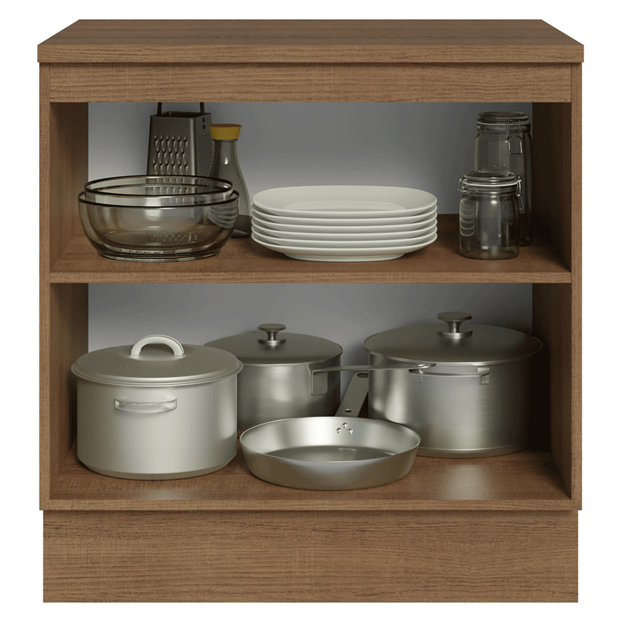 Gabinete de Cocina Vik Marrón y Verde 80x84cm sin Mesón sin Pozuelo - MUEBLES INFERIORES DE COCINA | Bylmo