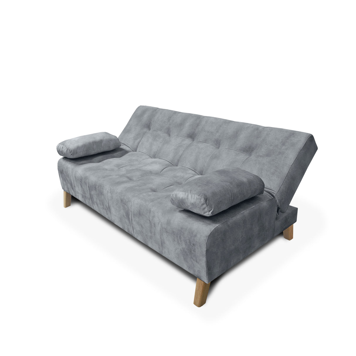 Sofacama Leroy Gris 180x85cm Reclinable De Tres Puestos Con Apoya Brazos