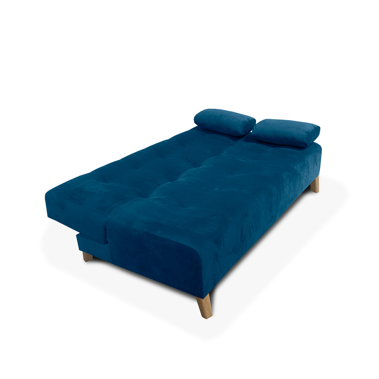 Sofacama Glaser Azul 180x85cm Reclinable de Tres Puestos con Apoya Brazos - SOFAS Y POLTRONAS | Bylmo