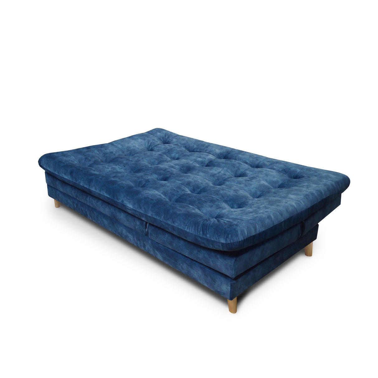 Sofá Cama Tarima Agassi Azul 190x95cm Reclinable de Tres Puestos sin Apoya Brazos - SOFAS Y POLTRONAS | Bylmo