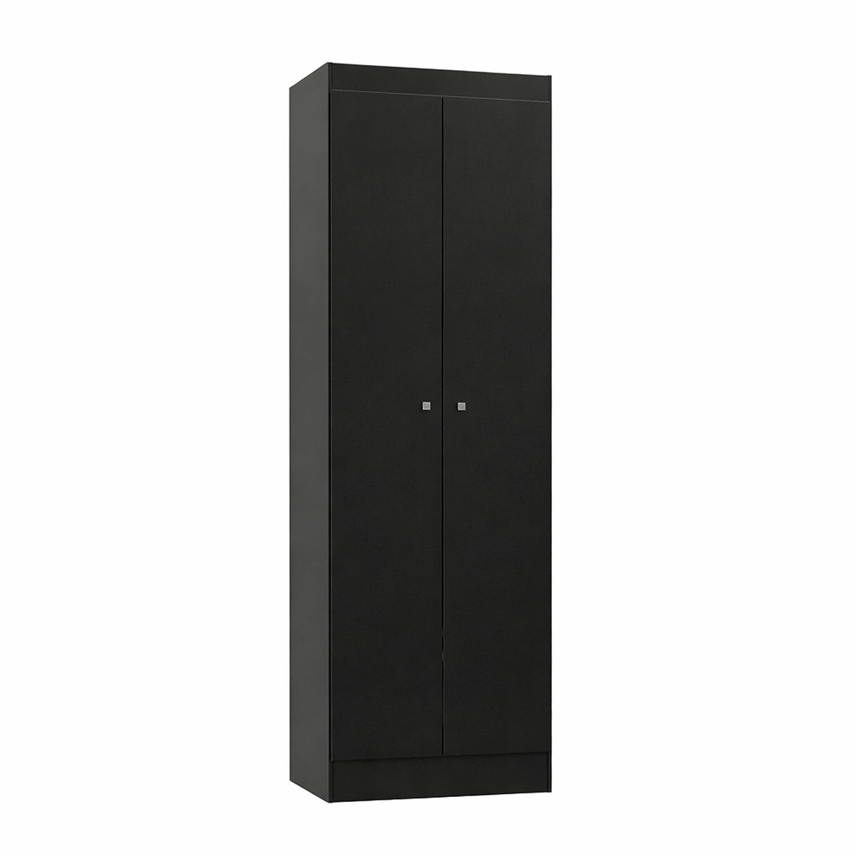 Mueble de Aseo Negro 55x185cm con Dos Puertas y Seis Compartimientos