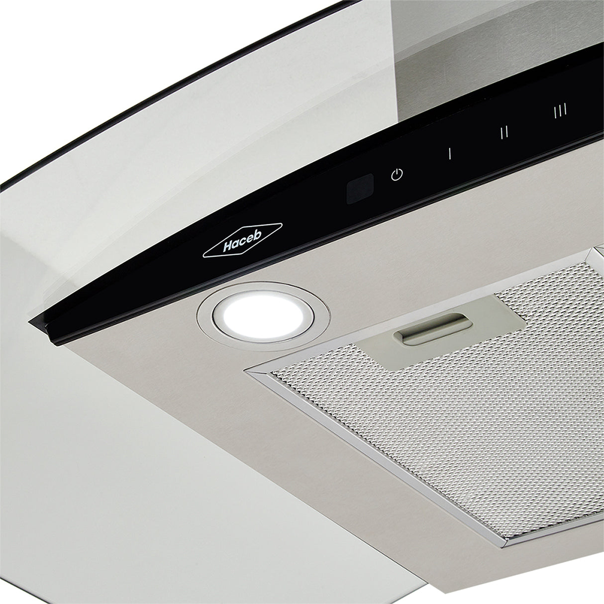 Campana Península Haceb Negro 95.5x42.5cm 110 Voltios de Tres Velocidades con Pantalla Digital y con Iluminación - CAMPANAS Y EXTRACTORES | Bylmo